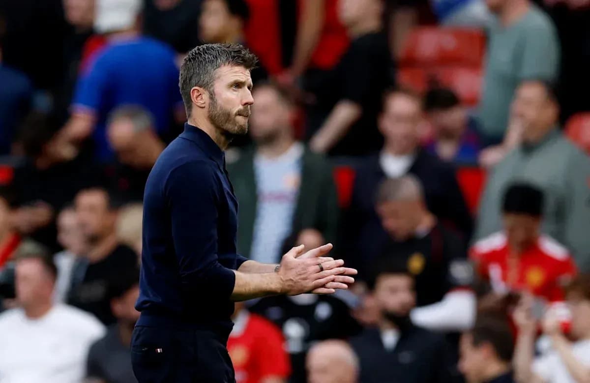 Coach gesturing during match at Old Trafford Coach gesturing during match at Old Trafford