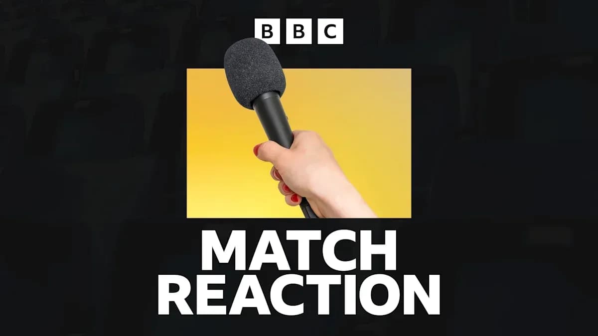 Hand holding a microphone with 'Match Reaction' text Hand holding a microphone with 'Match Reaction' text