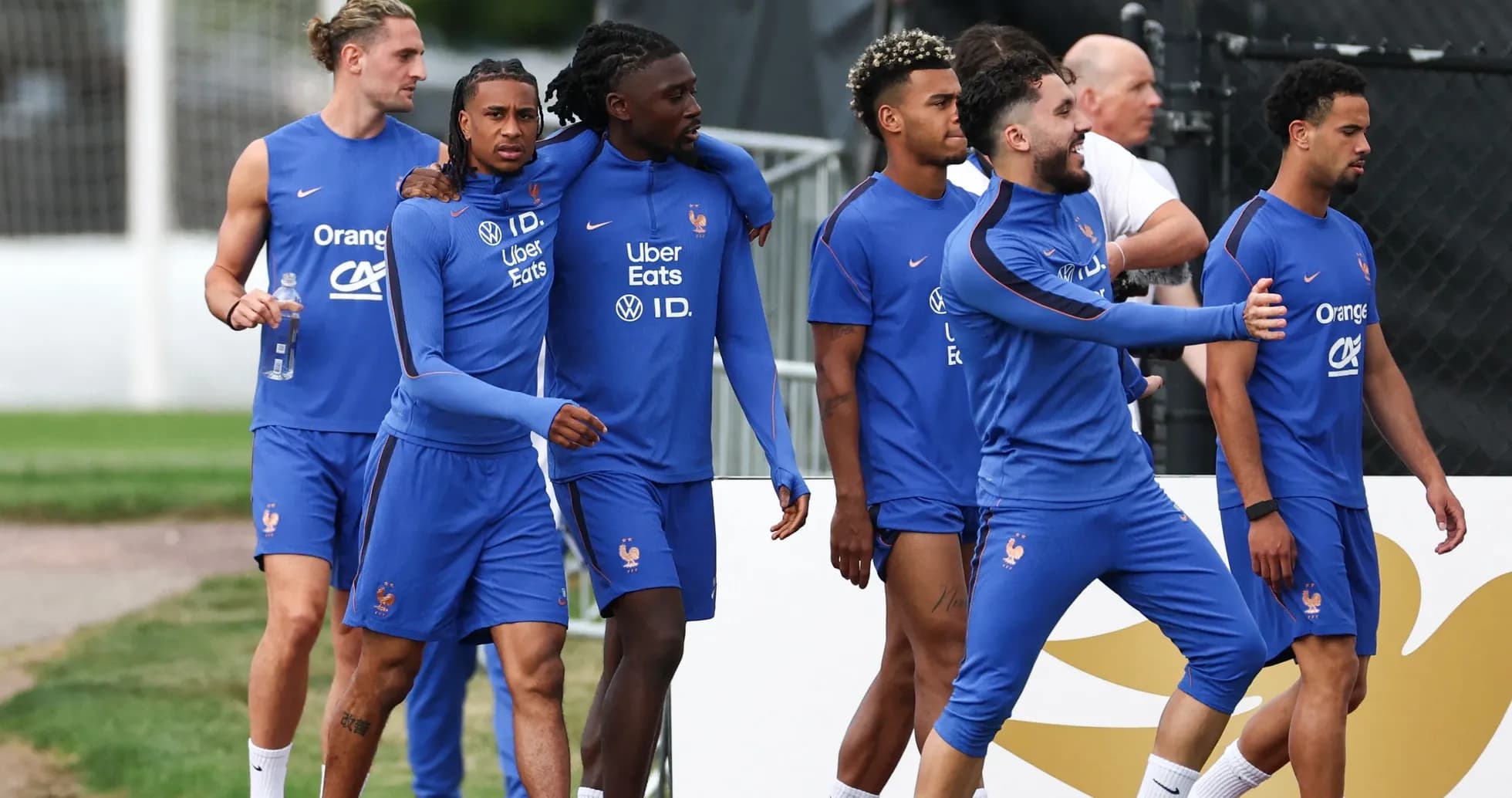 France national team players walking during training session France national team players walking during training session