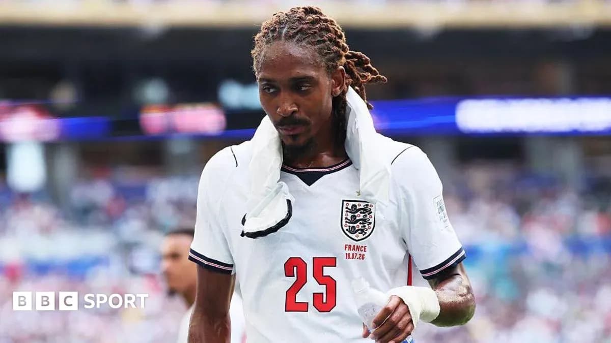 Player wearing England jersey walking off the pitch Player wearing England jersey walking off the pitch
