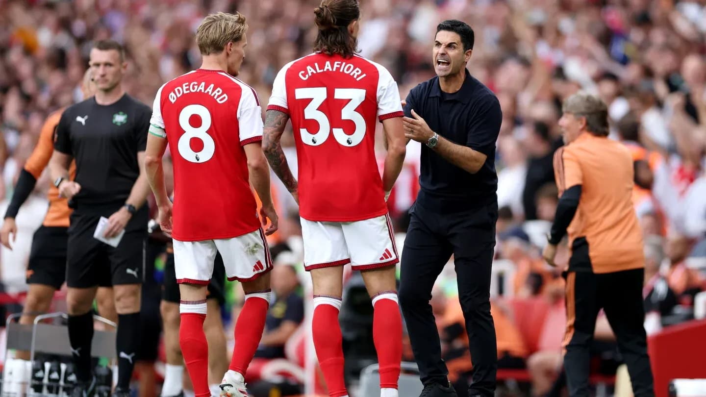 Arsenal players and manager during a substitution Arsenal players and manager during a substitution