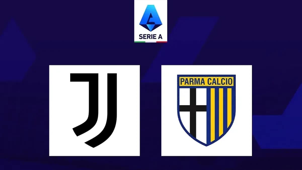 Logos of Juventus and Parma Calcio in Serie A Logos of Juventus and Parma Calcio in Serie A