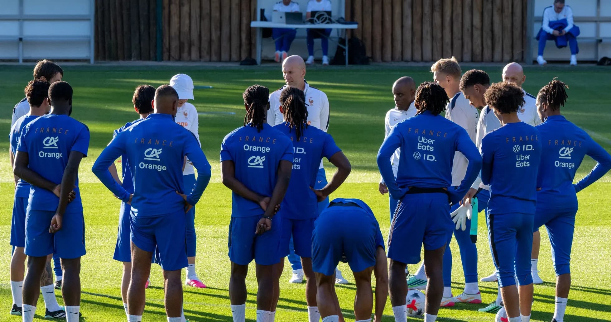 France football team gathered for training session briefing France football team gathered for training session briefing