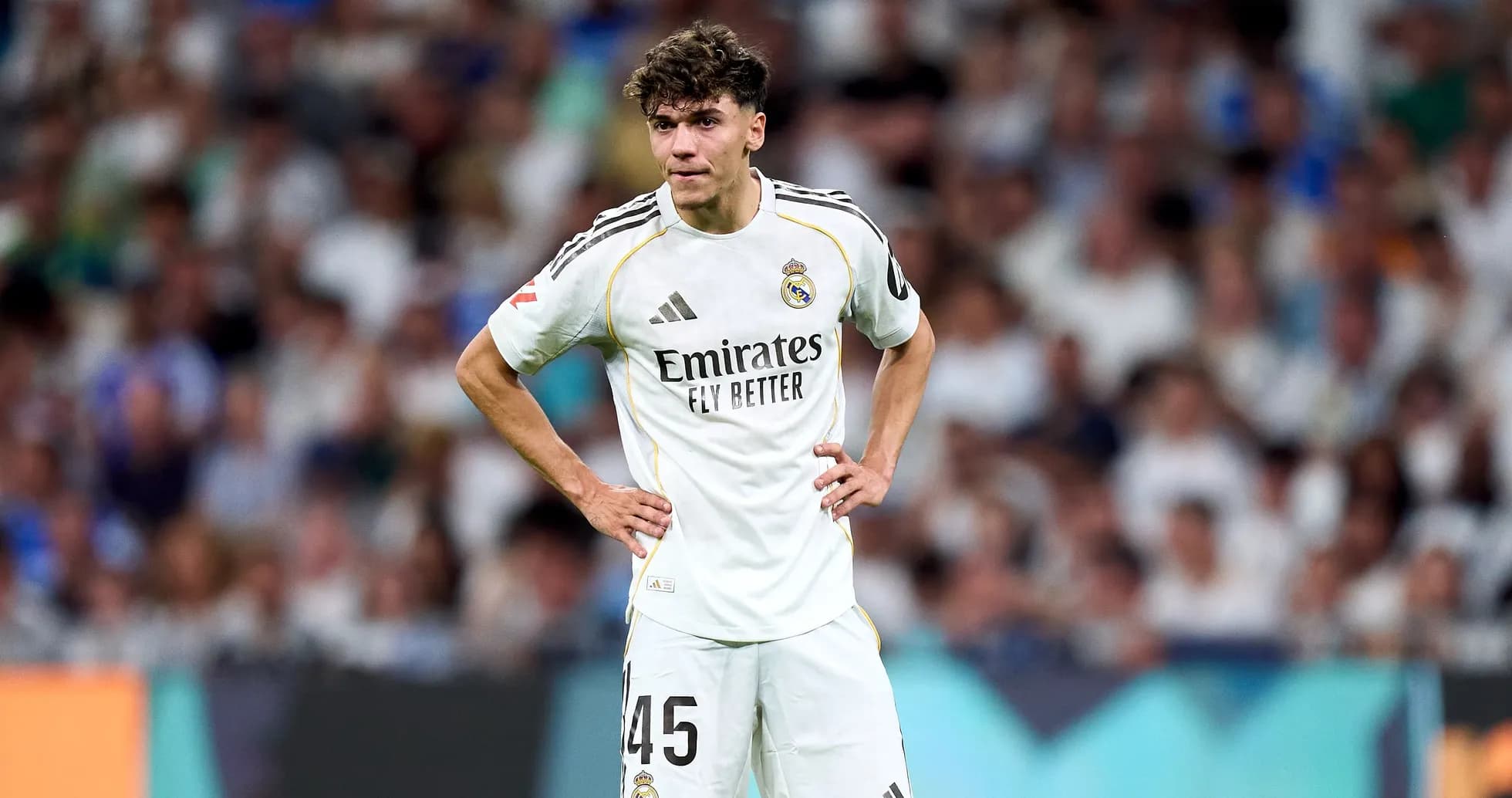 Real Madrid player with number 45 during match Real Madrid player with number 45 during match