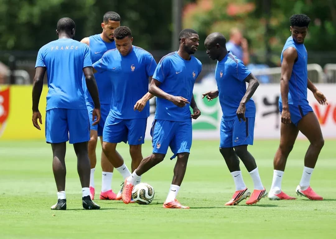 France players training before World Cup match France players training before World Cup match