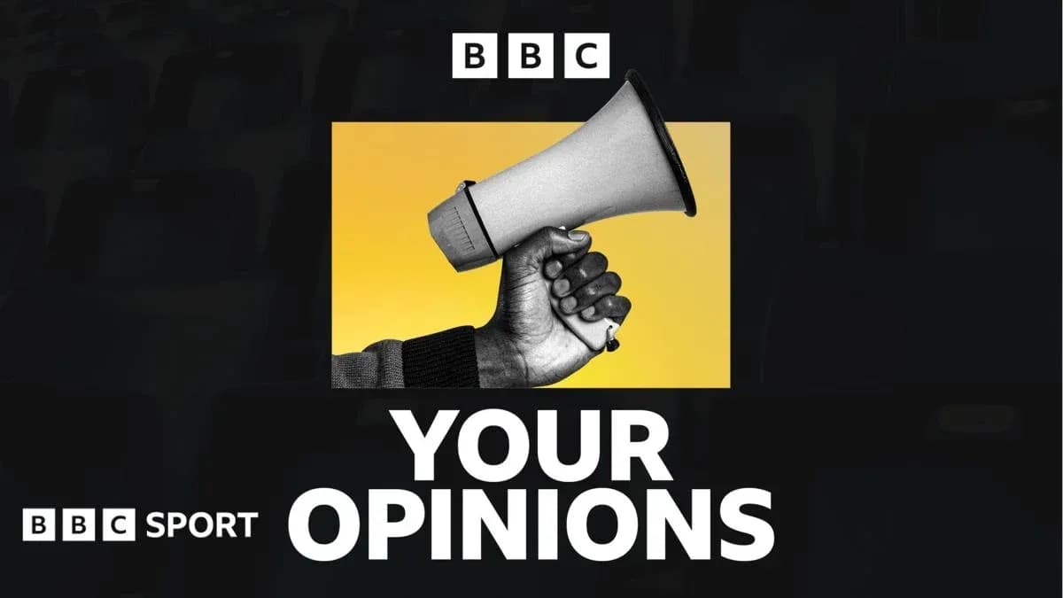 Megaphone held high with 'Your Opinions' text Megaphone held high with 'Your Opinions' text