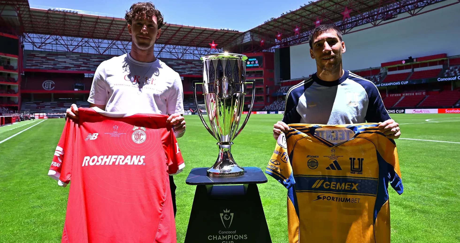 Players holding jerseys before CONCACAF Champions League Players holding jerseys before CONCACAF Champions League
