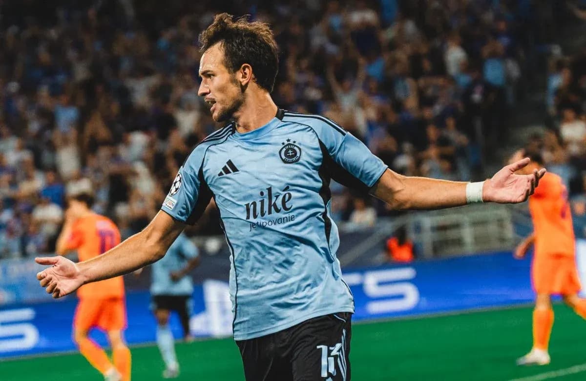 Player celebrating a goal in UEFA Champions League Player celebrating a goal in UEFA Champions League