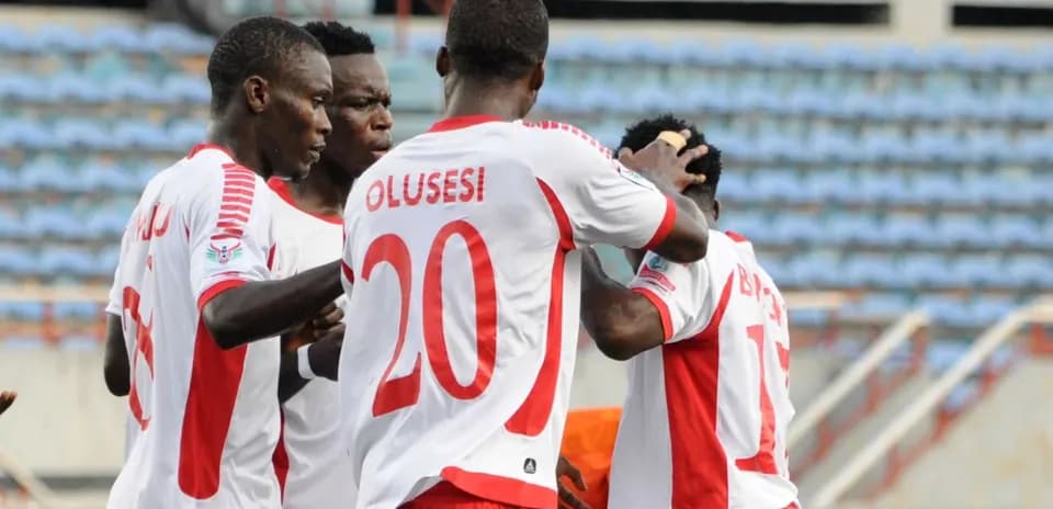 Players celebrating a goal during NPFL match Players celebrating a goal during NPFL match