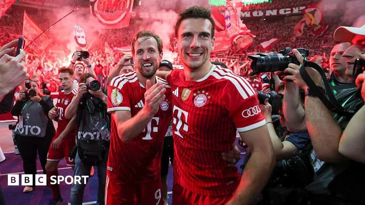Bayern Munich players celebrating with fans and photographers Bayern Munich players celebrating with fans and photographers