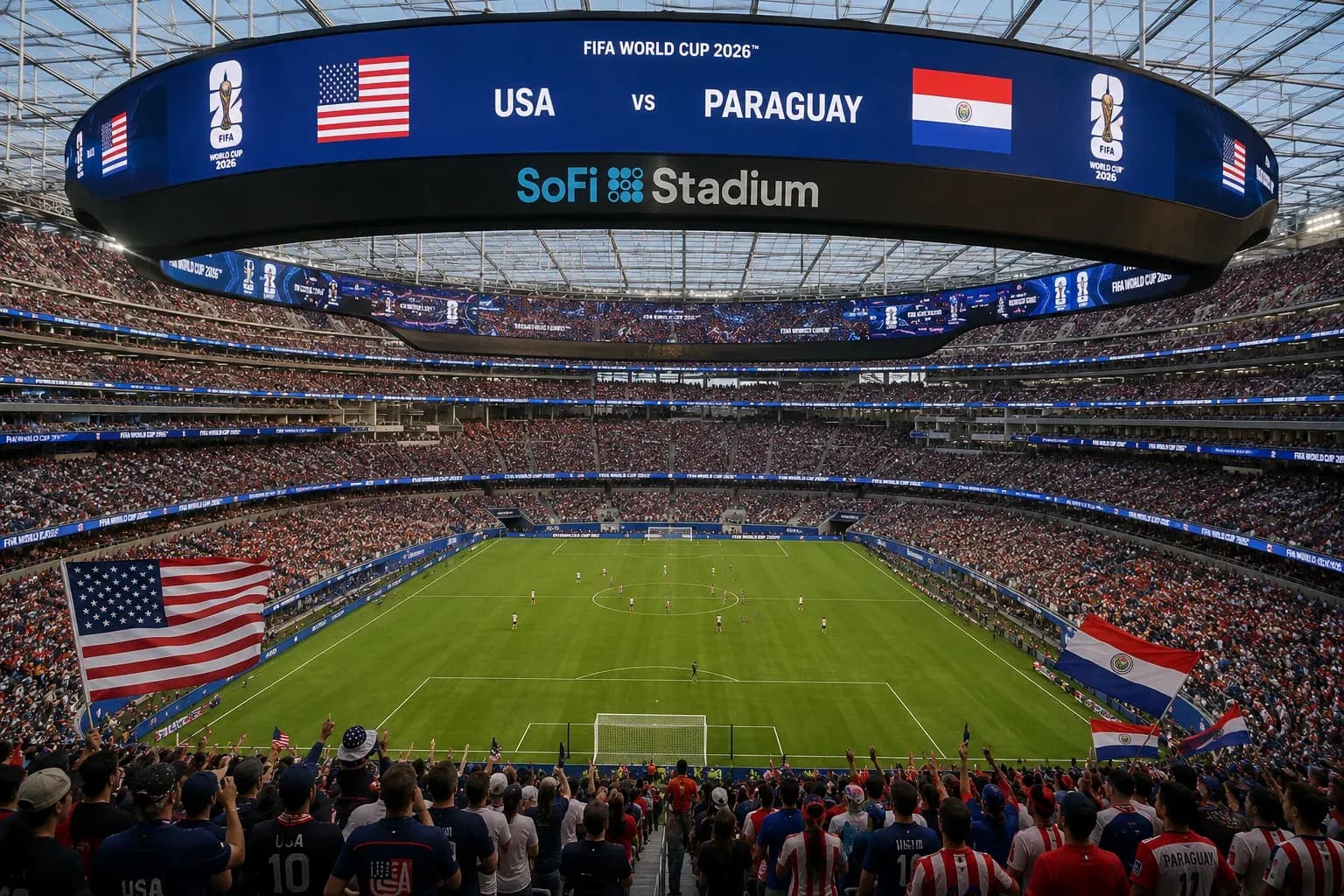 Fans cheering during USA vs Paraguay match Fans cheering during USA vs Paraguay match