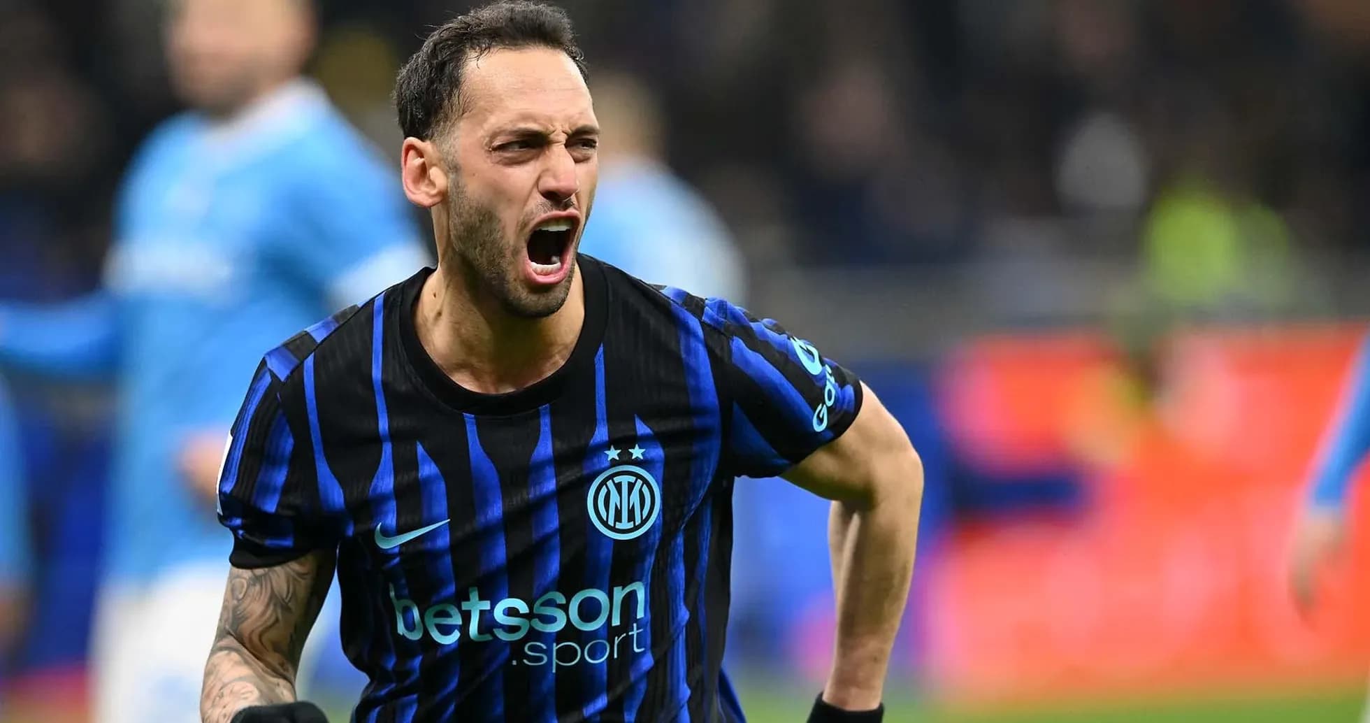 Inter player celebrating during Serie A match Inter player celebrating during Serie A match