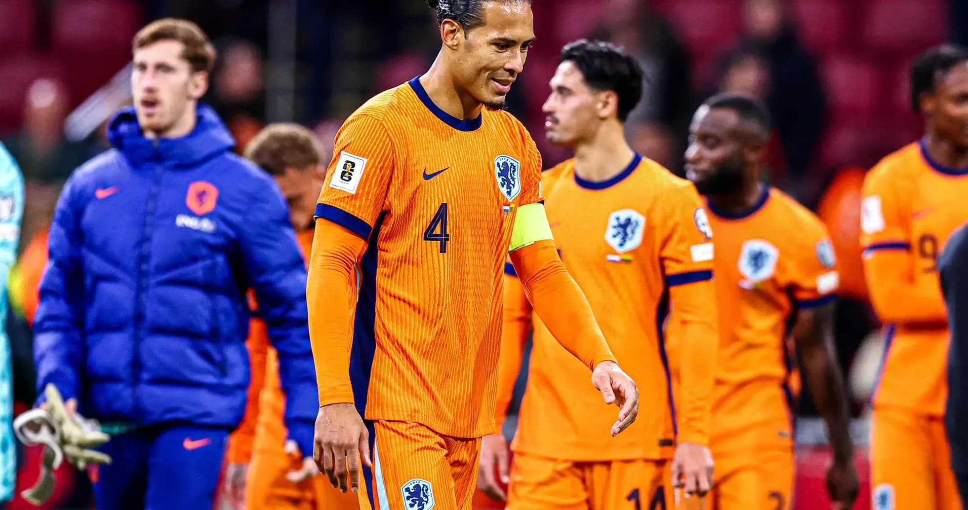 Netherlands players walking off the pitch after match Netherlands players walking off the pitch after match
