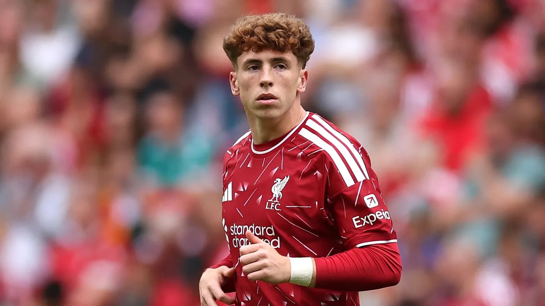 Player in Liverpool kit during match action Player in Liverpool kit during match action