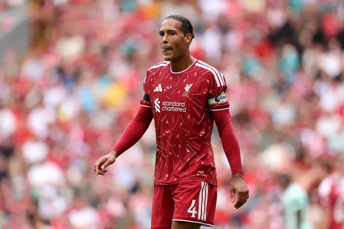 Virgil van Dijk walking on the pitch during match Virgil van Dijk walking on the pitch during match