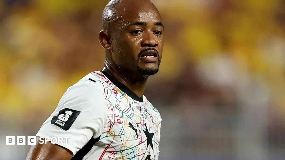 Ghanaian player during match with sweat on face Ghanaian player during match with sweat on face