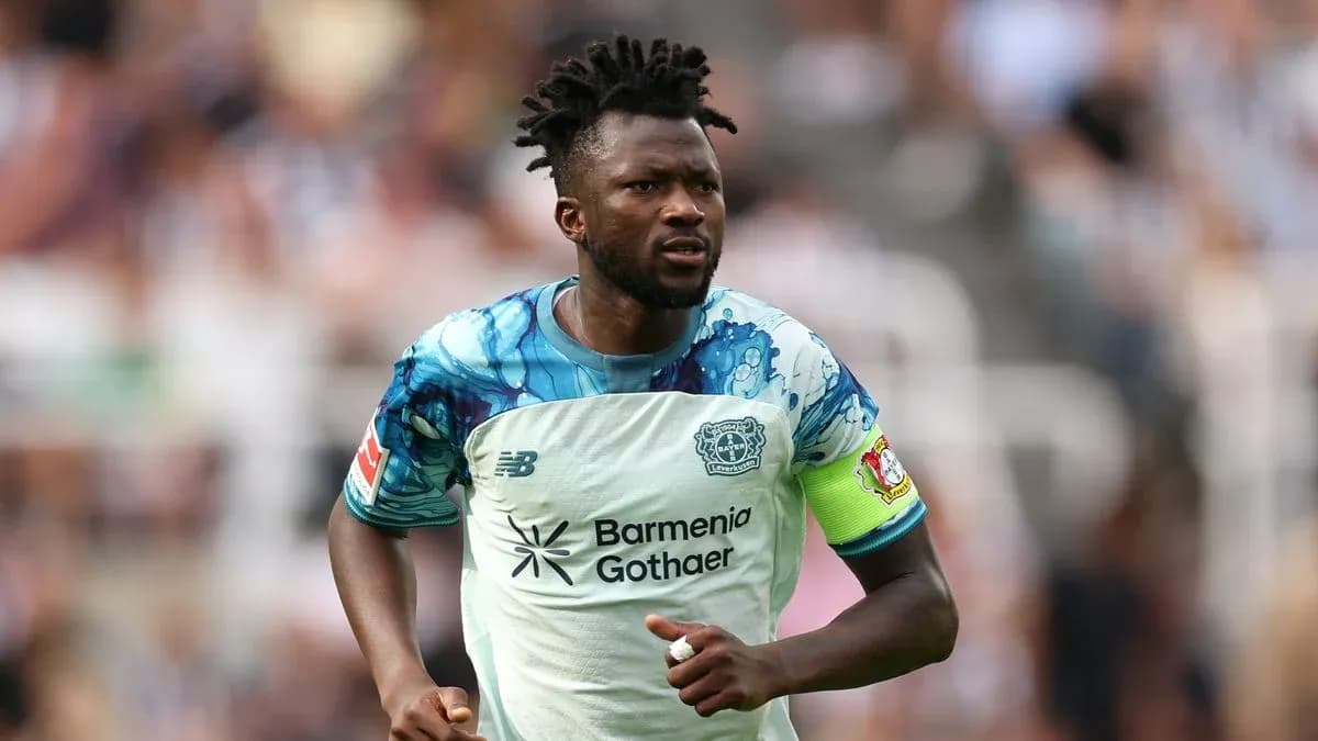 Player in Bayer Leverkusen kit during match Player in Bayer Leverkusen kit during match