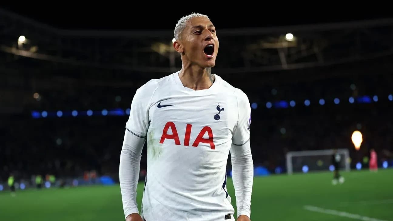 Player celebrating in Tottenham kit after scoring Player celebrating in Tottenham kit after scoring