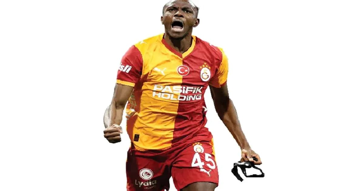 Player celebrating in Galatasaray jersey after scoring Player celebrating in Galatasaray jersey after scoring