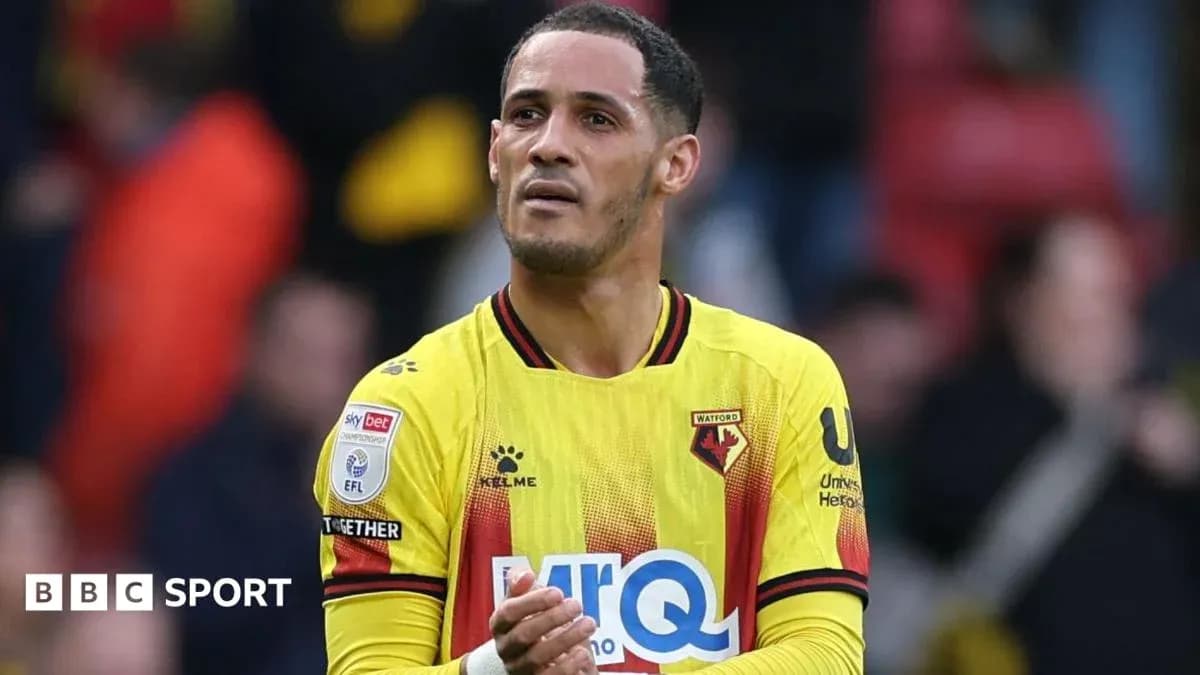 Watford player applauding fans after match Watford player applauding fans after match