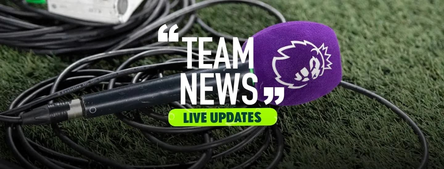 Microphone on grass with team news graphics Microphone on grass with team news graphics