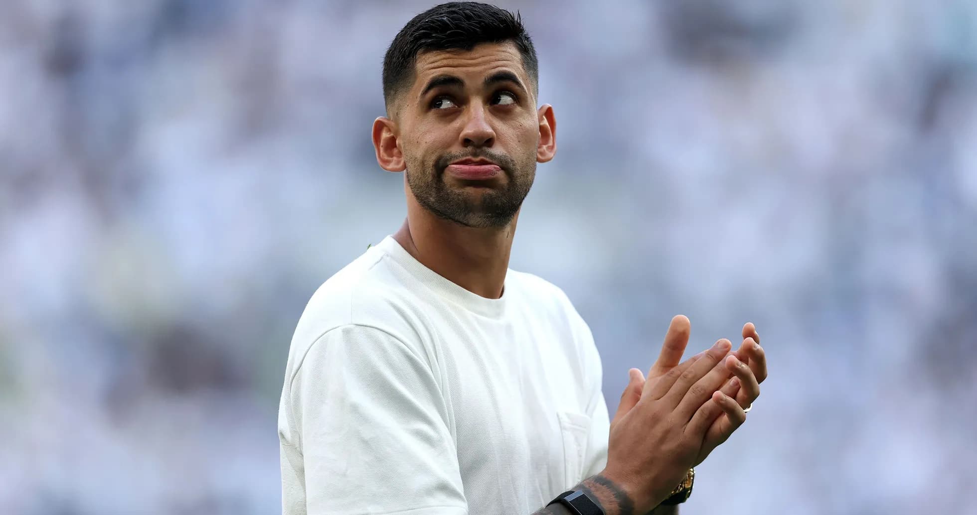 Player clapping and looking up during match Player clapping and looking up during match