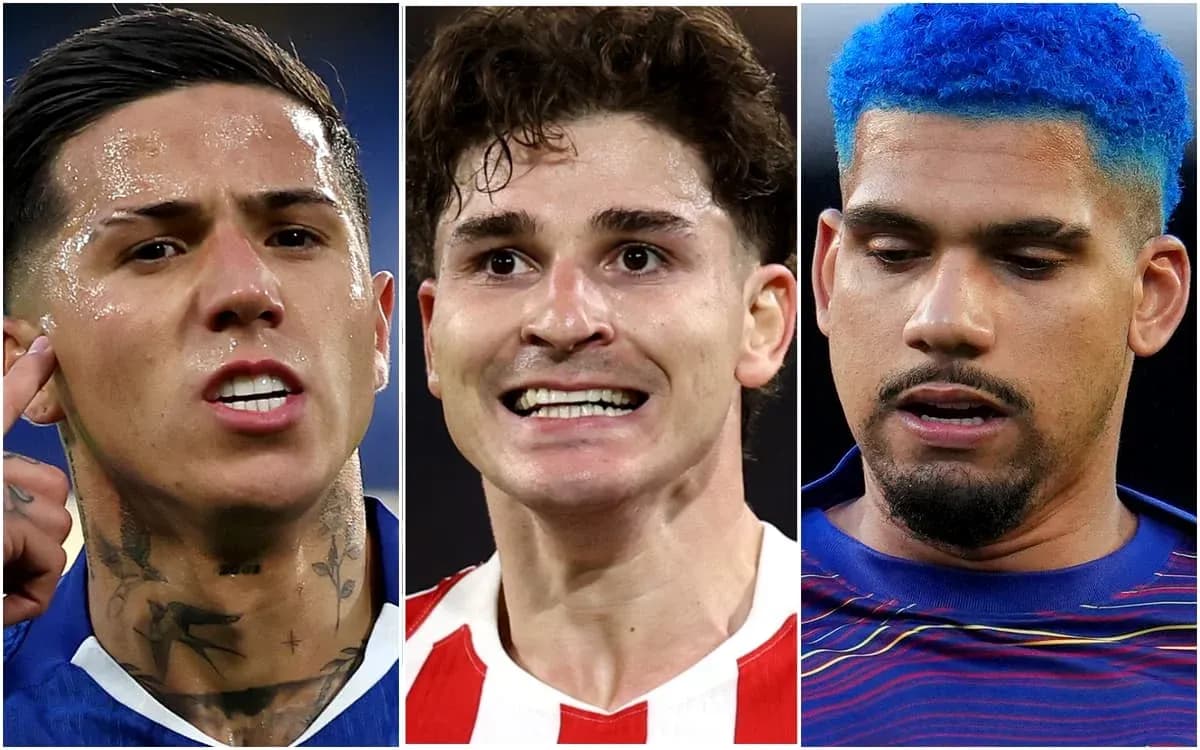 Three football players with varying hairstyles and expressions Three football players with varying hairstyles and expressions