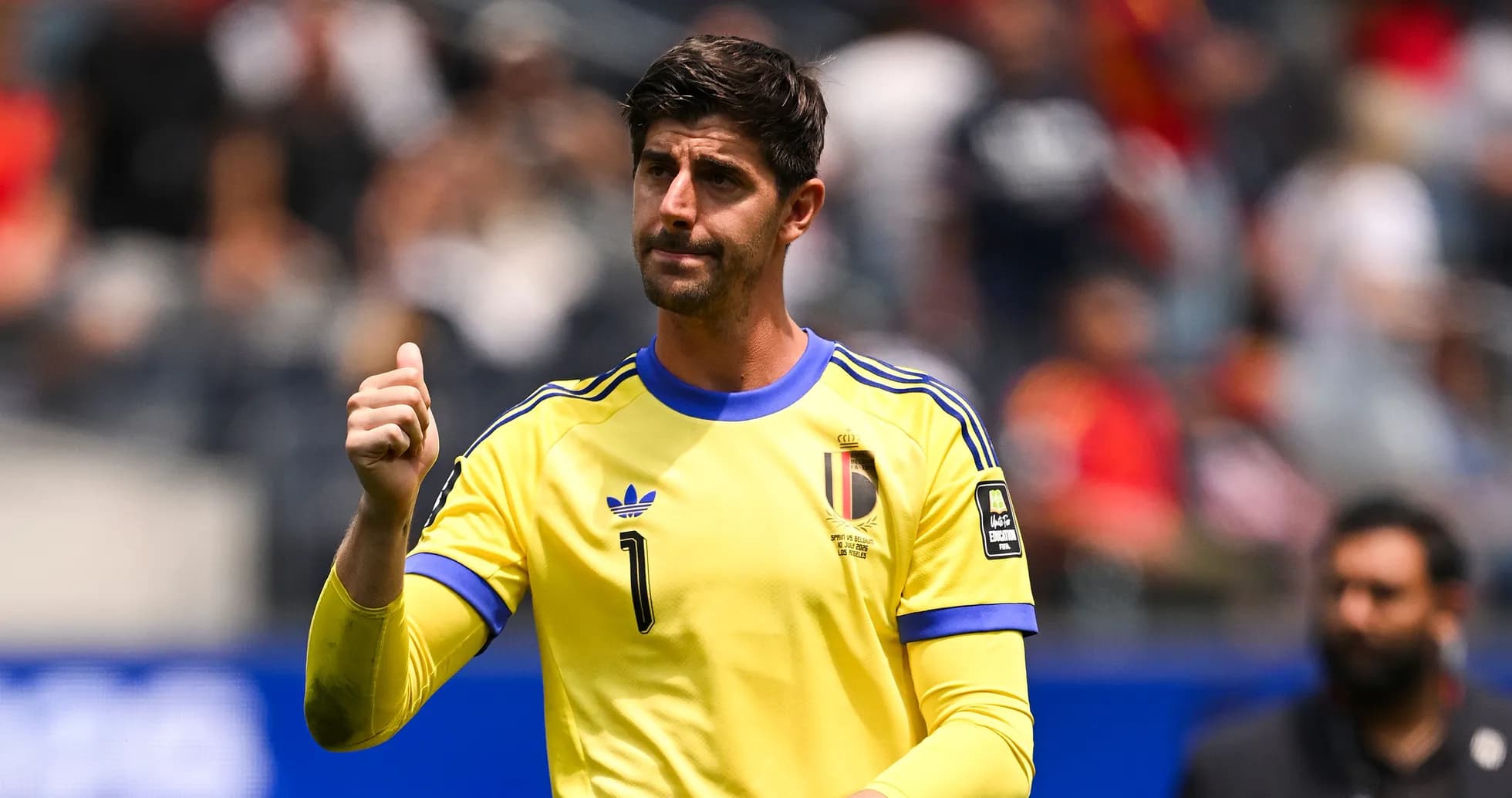 Goalkeeper in yellow jersey gesturing during match Goalkeeper in yellow jersey gesturing during match