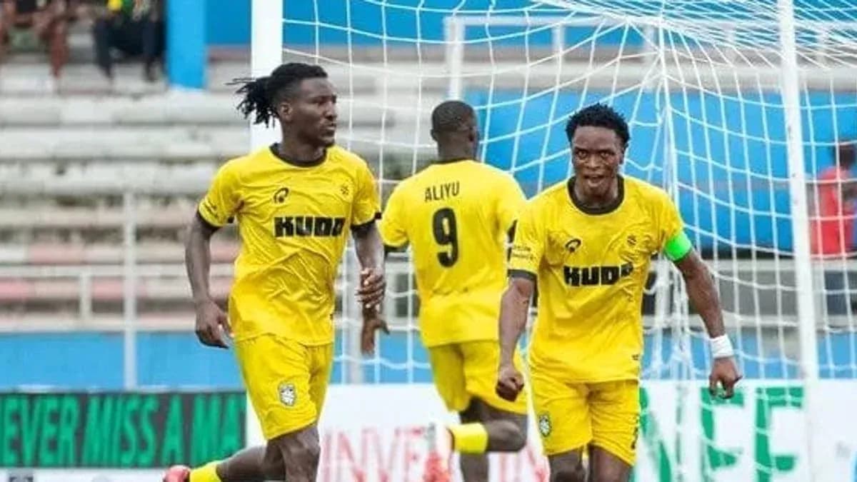 Kano Pillars players celebrating a goal Kano Pillars players celebrating a goal