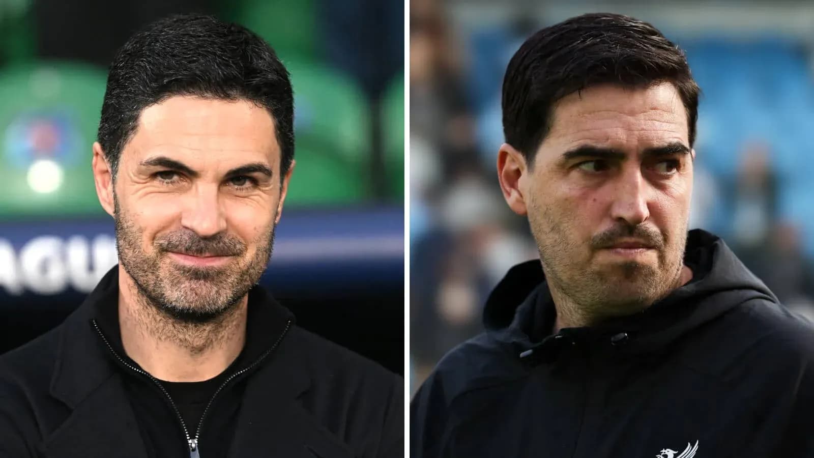 Two football managers in separate portraits Two football managers in separate portraits