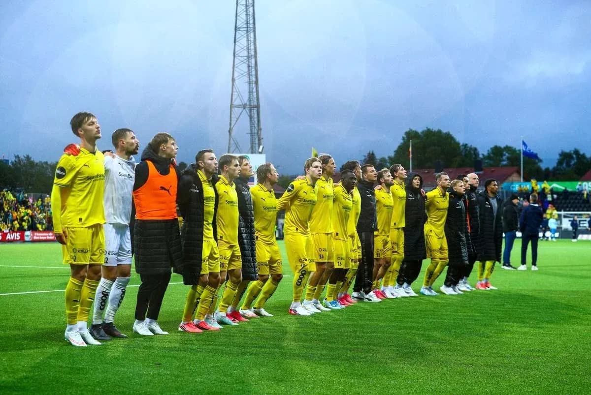Bodo/Glimt players standing together before match Bodo/Glimt players standing together before match