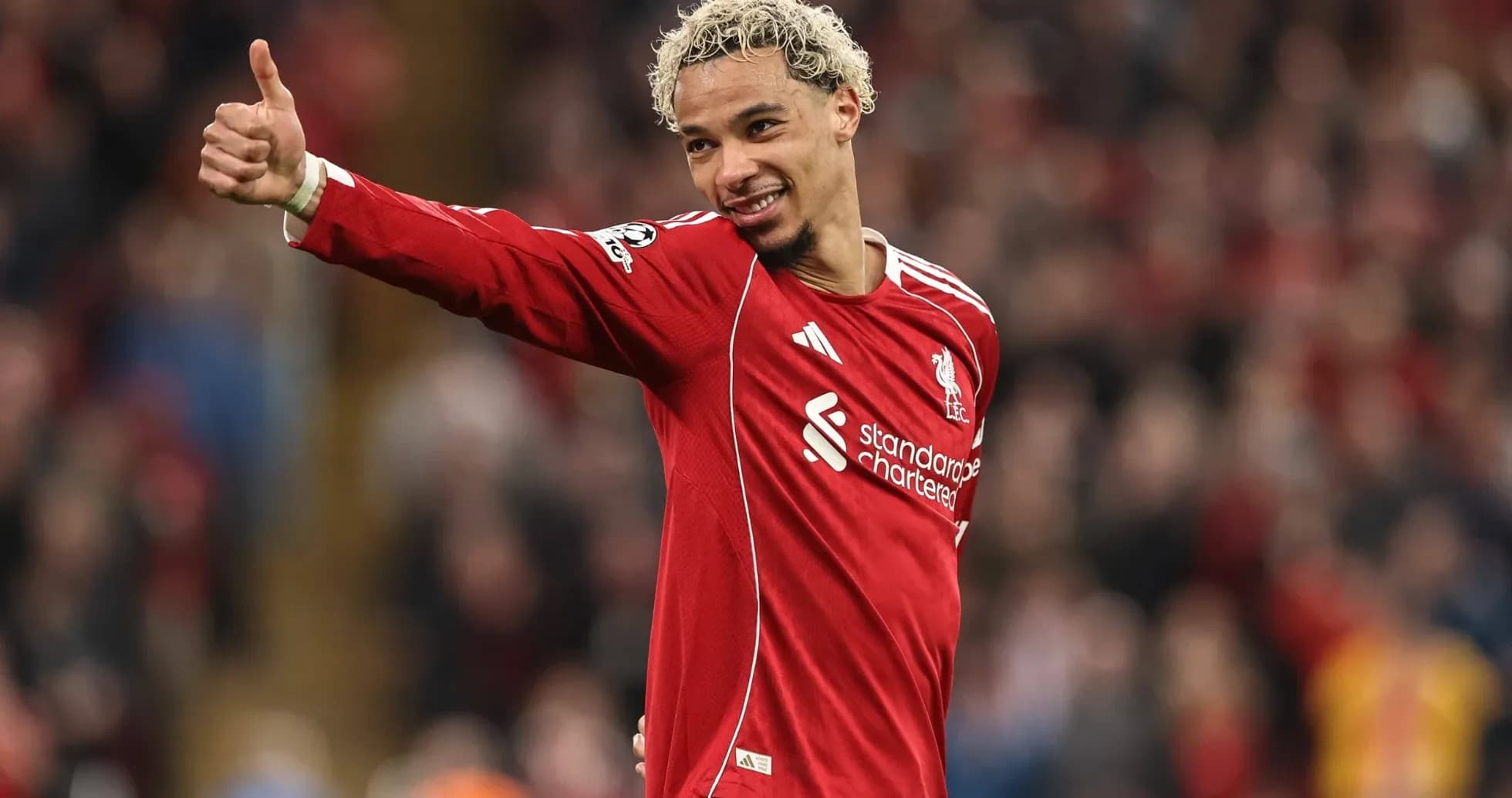 Player celebrating with a thumbs up gesture Player celebrating with a thumbs up gesture
