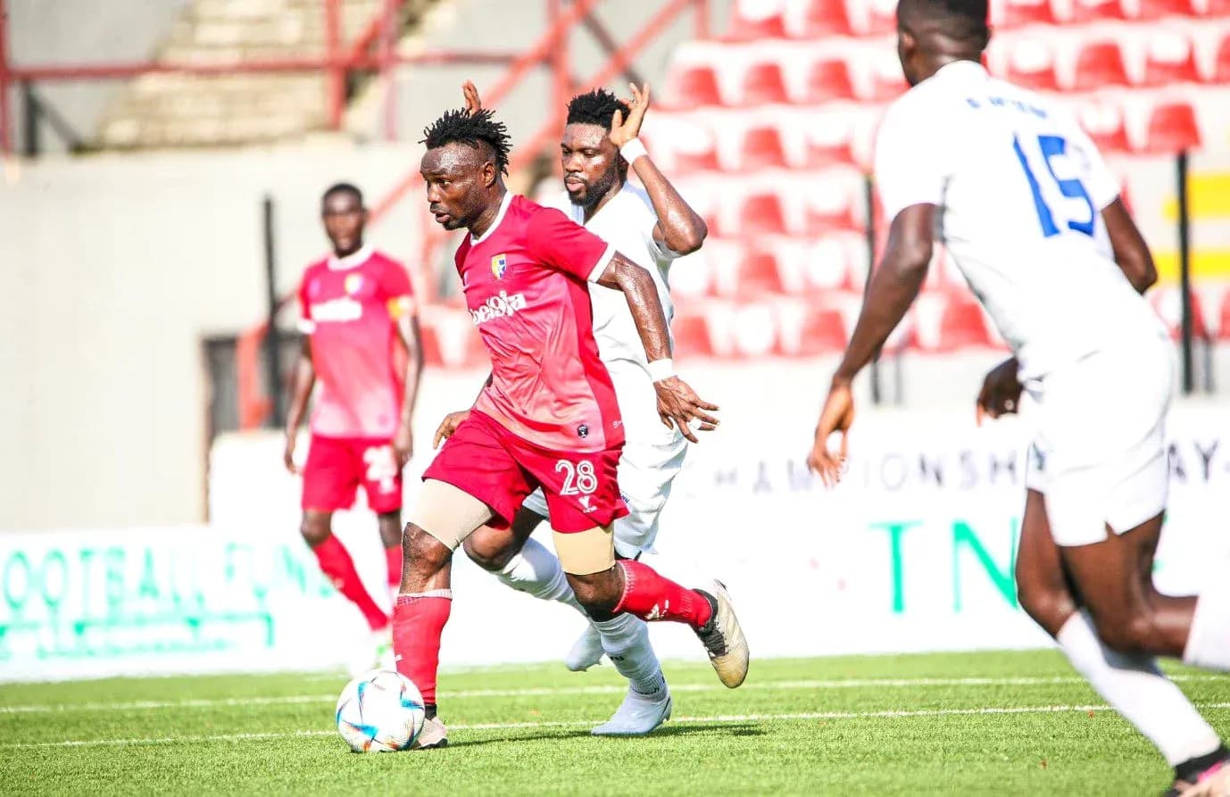 Player dribbling during Katsina United match Player dribbling during Katsina United match