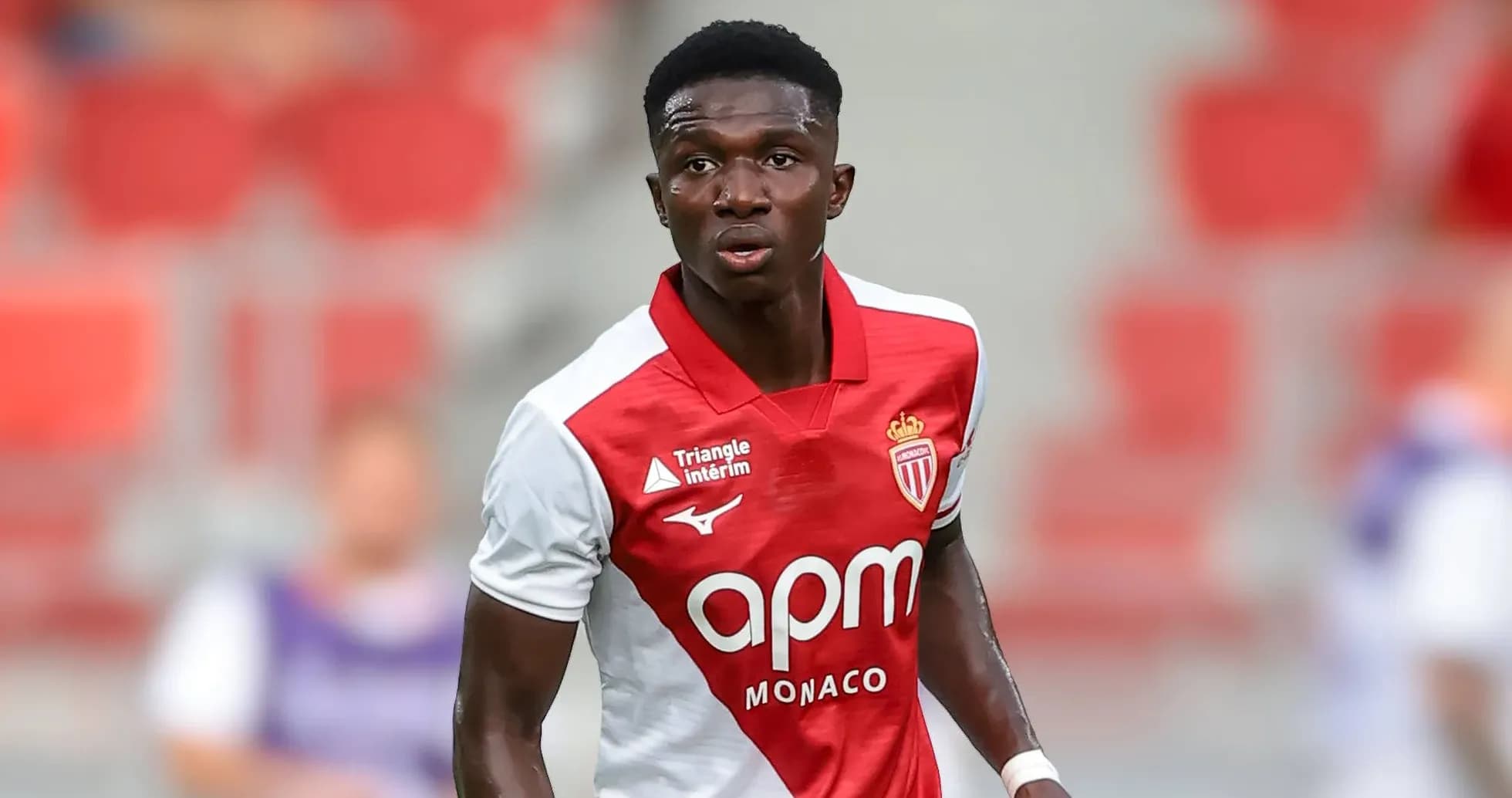 Player in AS Monaco kit during match Player in AS Monaco kit during match