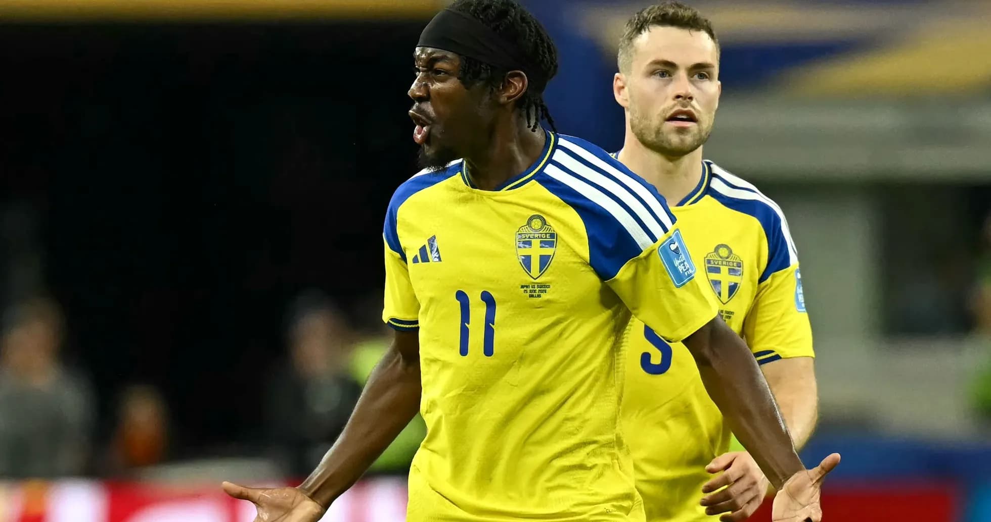 Swedish players celebrating during a match Swedish players celebrating during a match