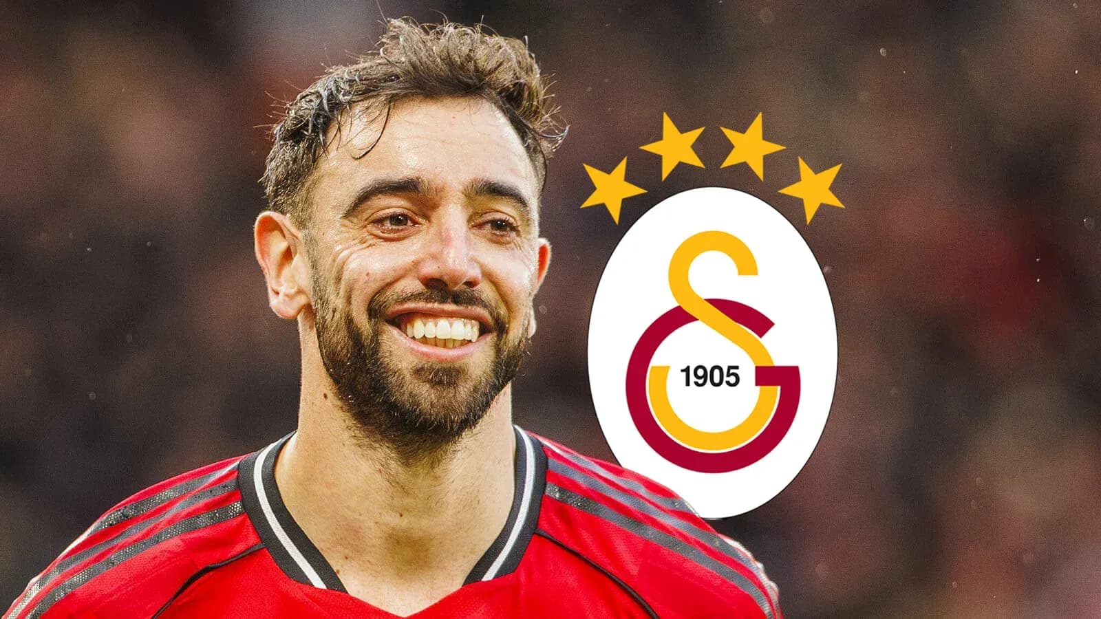 Smiling player in red jersey with team logo Smiling player in red jersey with team logo