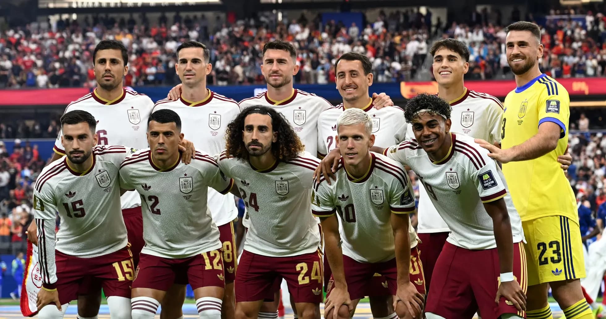 Spain national team posing for pre-match photo Spain national team posing for pre-match photo