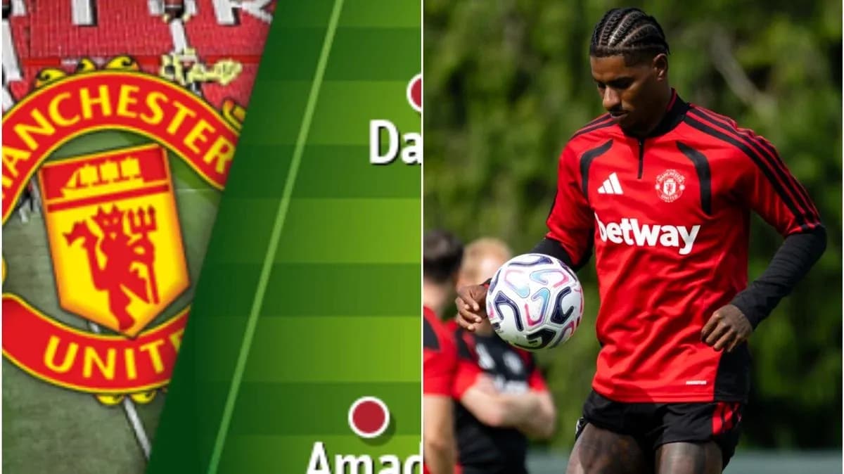 Manchester United player training with soccer ball Manchester United player training with soccer ball