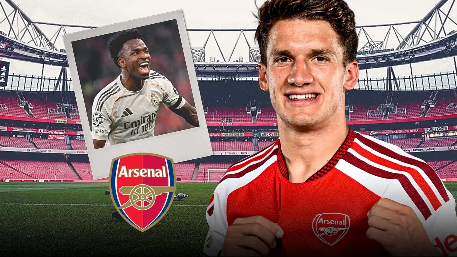 Player posing in Arsenal kit with stadium background Player posing in Arsenal kit with stadium background