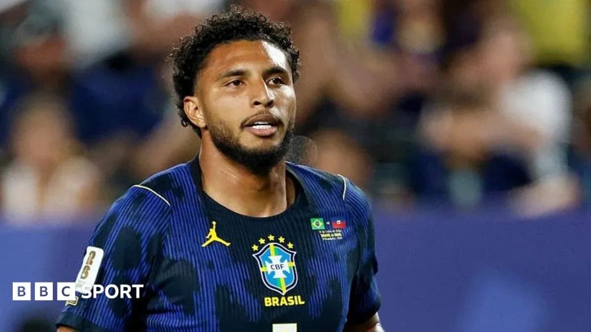 Player in Brazil jersey during match Player in Brazil jersey during match