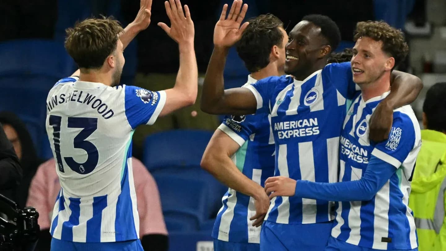 Brighton players celebrating a goal Brighton players celebrating a goal