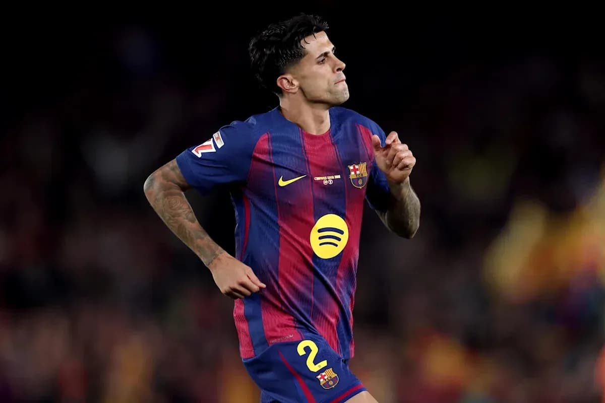 Player running in FC Barcelona kit during match Player running in FC Barcelona kit during match