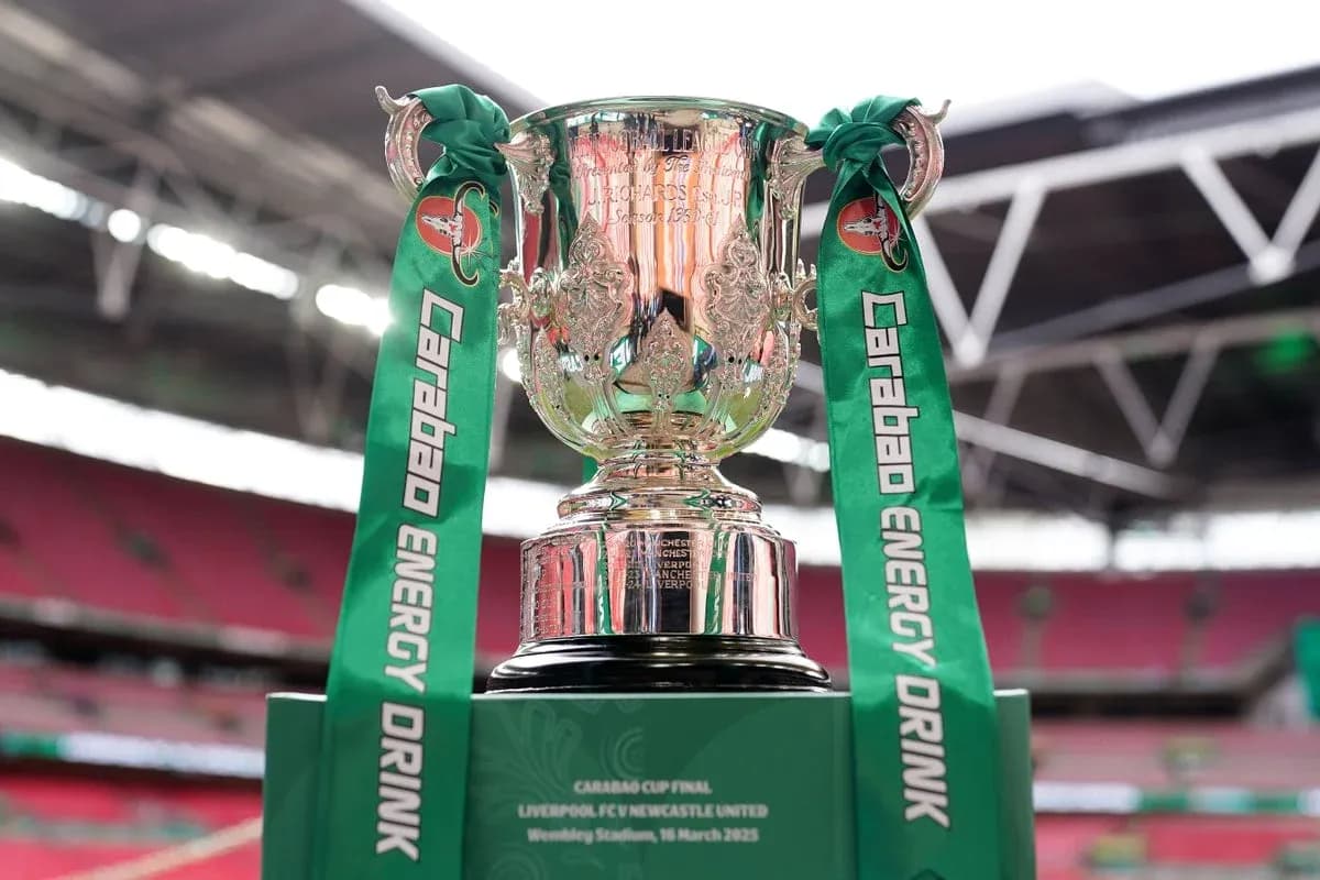 Carabao Cup trophy on display at Wembley Stadium Carabao Cup trophy on display at Wembley Stadium