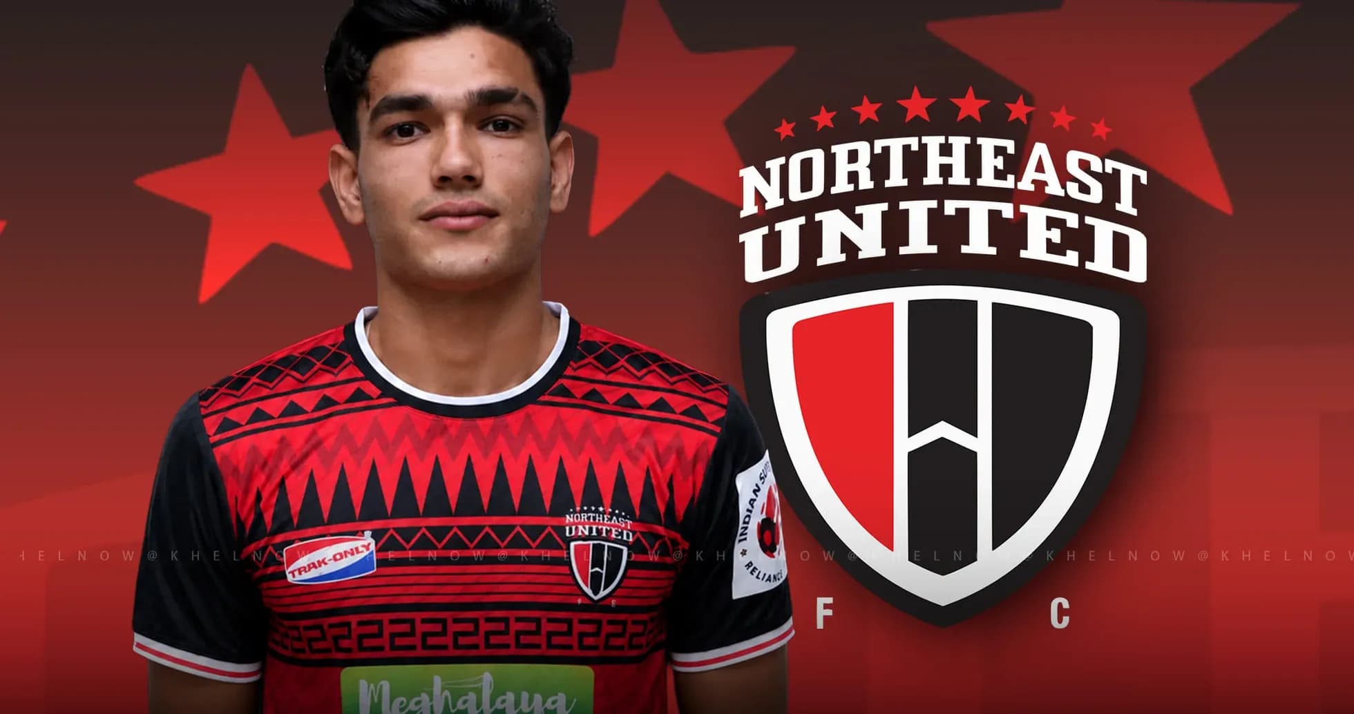 Player posing in Northeast United FC jersey Player posing in Northeast United FC jersey