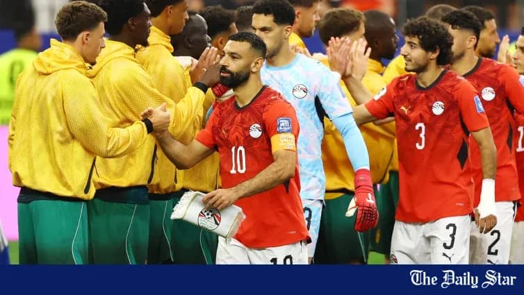 Egyptian team greeting players after match Egyptian team greeting players after match