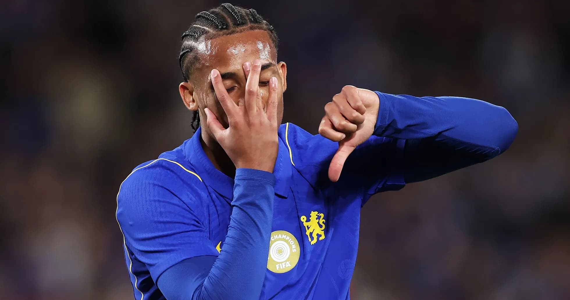 Player expressing frustration during match action Player expressing frustration during match action