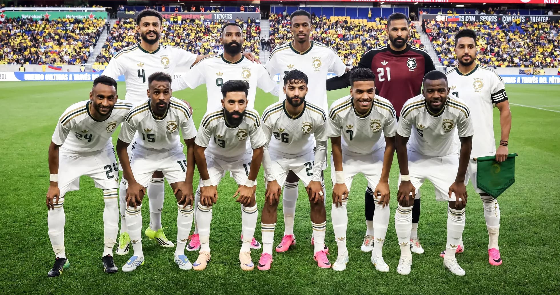 Saudi Arabia national team posing for team photo Saudi Arabia national team posing for team photo