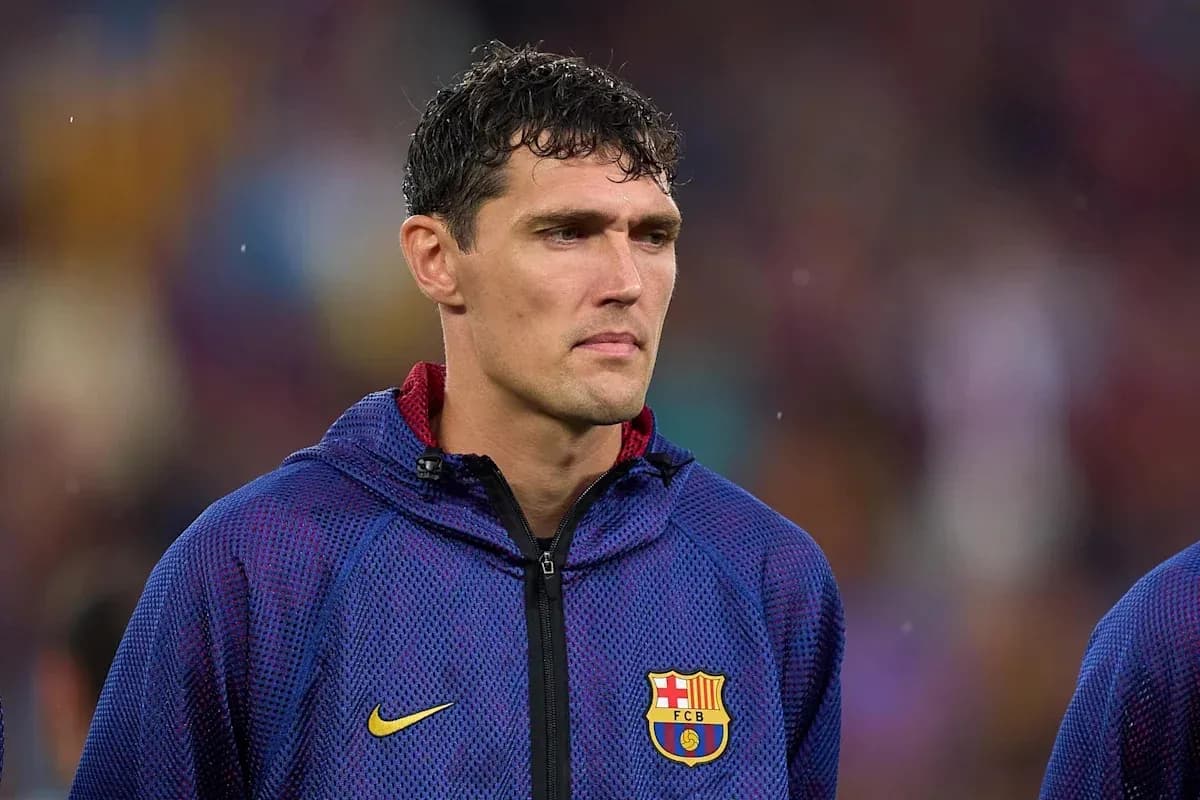 Player in Barcelona jacket during match warm-up Player in Barcelona jacket during match warm-up