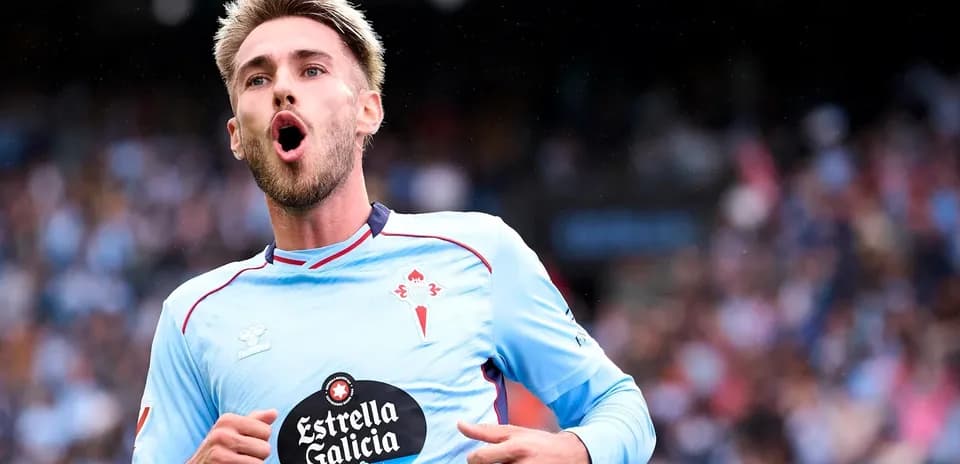 Celta Vigo player celebrating a goal Celta Vigo player celebrating a goal
