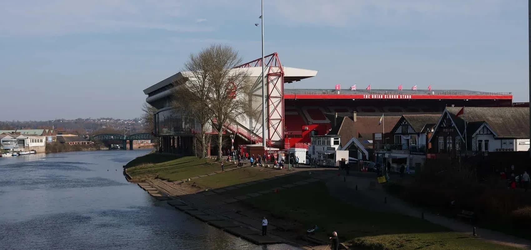 The City Ground stadium beside a river The City Ground stadium beside a river